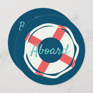 Minimale Nautical Life Saver Aboard Round Kaart