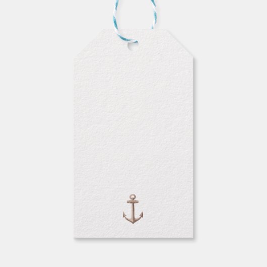 Minimale Nautical Lighthouse Ahoy Boy's Dank u Cadeaulabel (Achterkant)