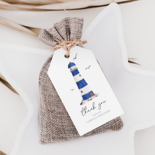 Minimale Nautical Lighthouse Ahoy Boy's Dank u Cadeaulabel