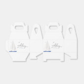 Minimale Nautical Sailboat Baby shower Ahoy Boy's Bedankdoosjes (Uitgevouwen)
