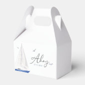 Minimale Nautical Sailboat Baby shower Ahoy Boy's Bedankdoosjes (Voorkant Zijde)