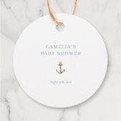 Minimale Nautical Sailboat Baby shower Ahoy Boy's Bedankjes Labels (Achterkant)