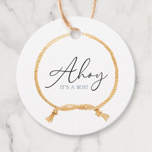 Minimale Nautical Sailboat Baby shower Ahoy Boy's Bedankjes Labels (Voorkant)