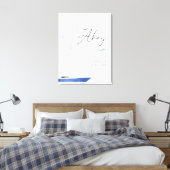 Minimale Nautical Sailboat Baby shower Ahoy Boy's Canvas Afdruk (Insitu (Slaapkamer))