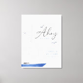 Minimale Nautical Sailboat Baby shower Ahoy Boy's Canvas Afdruk (Voorkant)