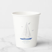 Minimale Nautical Sailboat Baby shower Ahoy Boy's Papieren Bekers (Achterkant)