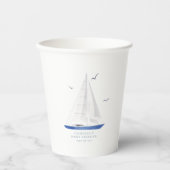 Minimale Nautical Sailboat Baby shower Ahoy Boy's Papieren Bekers (Voorkant)