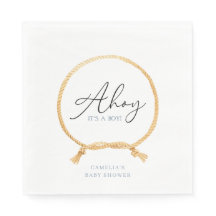 Minimale Nautical Sailboat Baby shower Ahoy Boy's