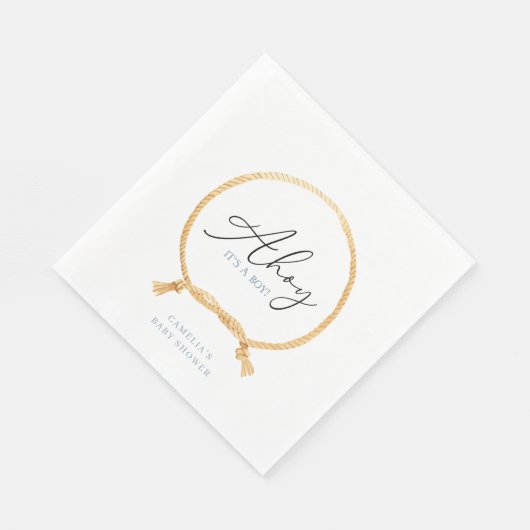 Minimale Nautical Sailboat Baby shower Ahoy Boy's Servet (Hoek)