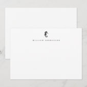 Minimale Nautical Seahorse Correspondentie Notitiekaartje (Voorkant / Achterkant)