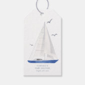 Minimale Nautical Yacht Baby shower Ahoy Boy Cadeaulabel (Voorkant)