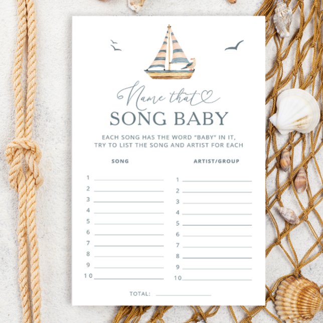 Minimale nautische naam dat Song Baby shower spel (Creator heeft geüpload)