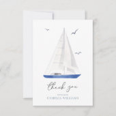 Minimale nautische zeilboot Ahoy Boy's Dank u Bedankkaart (Voorkant)