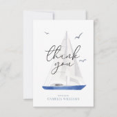 Minimale nautische zeilboot Ahoy Boy's Dank u Bedankkaart (Voorkant)
