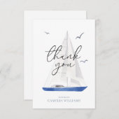 Minimale nautische zeilboot Ahoy Boy's Dank u Bedankkaart (Voorkant / Achterkant)