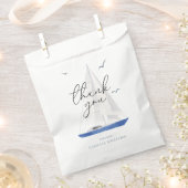 Minimale nautische zeilboot Ahoy Boy's Dank u Bedankzakje (Geknipt)