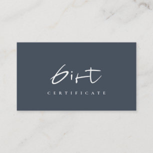 Minimale navigatie Blue White Script Cadeaucertifi Visitekaartje