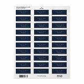 Minimale Navy Achtergrond Wit Goud Elegant Adres Etiket (Full Sheet)