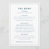 Minimale navy blauw wit bruiloft en evenement op m menu (Voorkant)