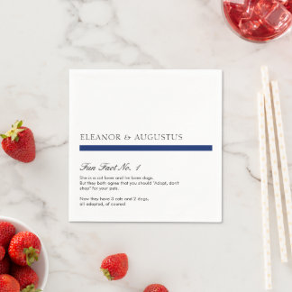 Minimale Navy Blauwe Eenvoudige Moderne Leuke Feit Servet