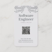 Minimale Navy Blauwe Geometrische Software Enginee Visitekaartje (Achterkant)