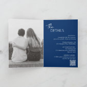 Minimale Navy Blauwe QR Code Moderne Trouwdag (Binnen)