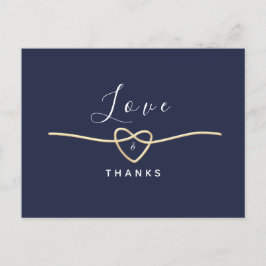 Minimale Navy Blauwe Trouw Trouw Dank Je Briefkaart