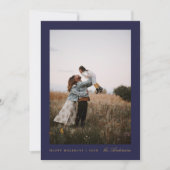 Minimale Navy Foto Kerst Vakantiekaart Feestdagenkaart (Voorkant)