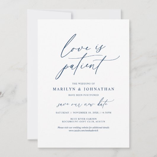 Minimale Navy, Liefde is geduldig, uitstel van het Kaart (Voorkant)