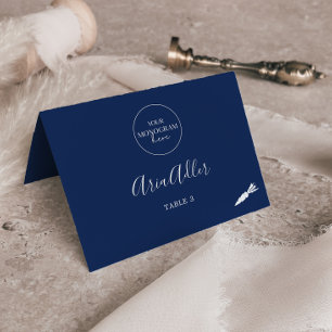 Minimale Navy Monogram VEG Maaltijd optie Plaatska Kaart