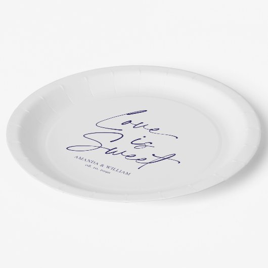 Minimale Navy & White Wedding Paper Bord (Gekanteld)