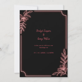 Minimale neon botanische trouwframe kaart