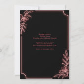 Minimale neon botanische trouwframe kaart (Achterkant)