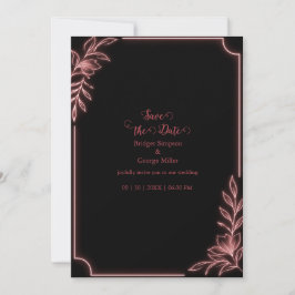 Minimale neon botanische trouwframe kaart