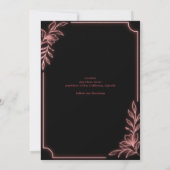 Minimale neon botanische trouwframe kaart (Achterkant)
