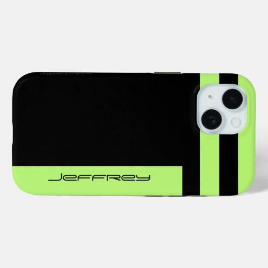 Minimale Neon Green en Black Simple Modern Stripe Case-Mate iPhone Case (Achterkant (horizontaal))