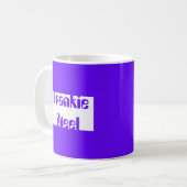 Minimale neonblauw en wit koffiemok (Voorkant links)