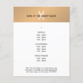 Minimale nep-gouden witte schaar kapper menu (Voorkant)