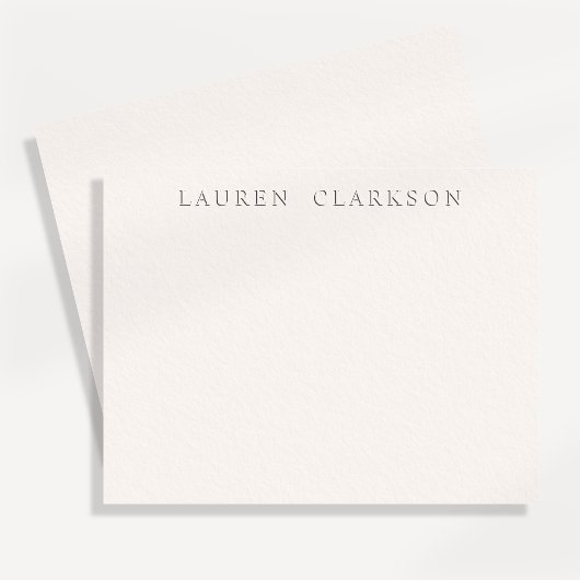 Minimale nep-letterpress ivoorkleurige notitiekaar kaart