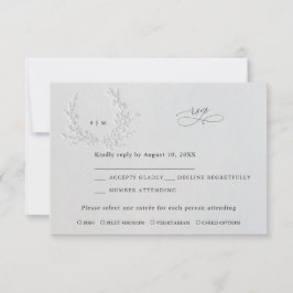 Minimale nepoprázdněná sleufdruk katoenen trouwkaa RSVP kaartje
