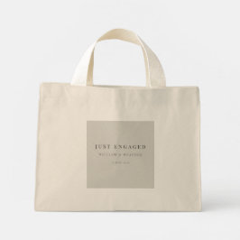 Minimale Net Verlovingstas | Duifgrijs Mini Tote Bag
