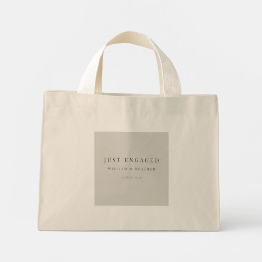 Minimale Net Verlovingstas | Duifgrijs Mini Tote Bag (Achterkant)