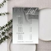 Minimale Neutraal Grijs Wit Salon Prijslijst/ Menu