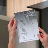 Minimale Neutraal Grijs Wit Salon Prijslijst/ Menu