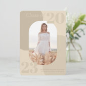 Minimale neutraal Tonen Geometrische foto-Afstuder Aankondiging (Staand voorkant)