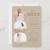 Minimale neutraal Tonen Geometrische foto-Afstuder Aankondiging (Achterkant)