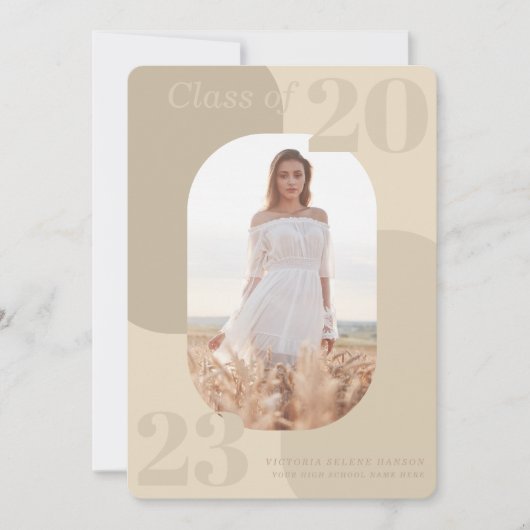 Minimale neutraal Tonen Geometrische foto-Afstuder Aankondiging (Voorkant)