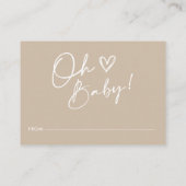 Minimale Neutral Baby Display Douche Behuizing Kaa Informatiekaartje (Achterkant)