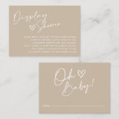 Minimale Neutral Baby Display Douche Behuizing Kaa Informatiekaartje (Voorkant / Achterkant)