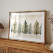 Minimale Neutral Waterverf Trees Wall Art Print